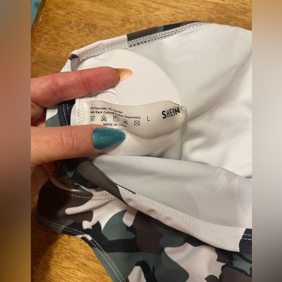 NWOT Women's Strapless Bikini 2 piece swimming suit Shein Camo Large - Picture 4 of 6